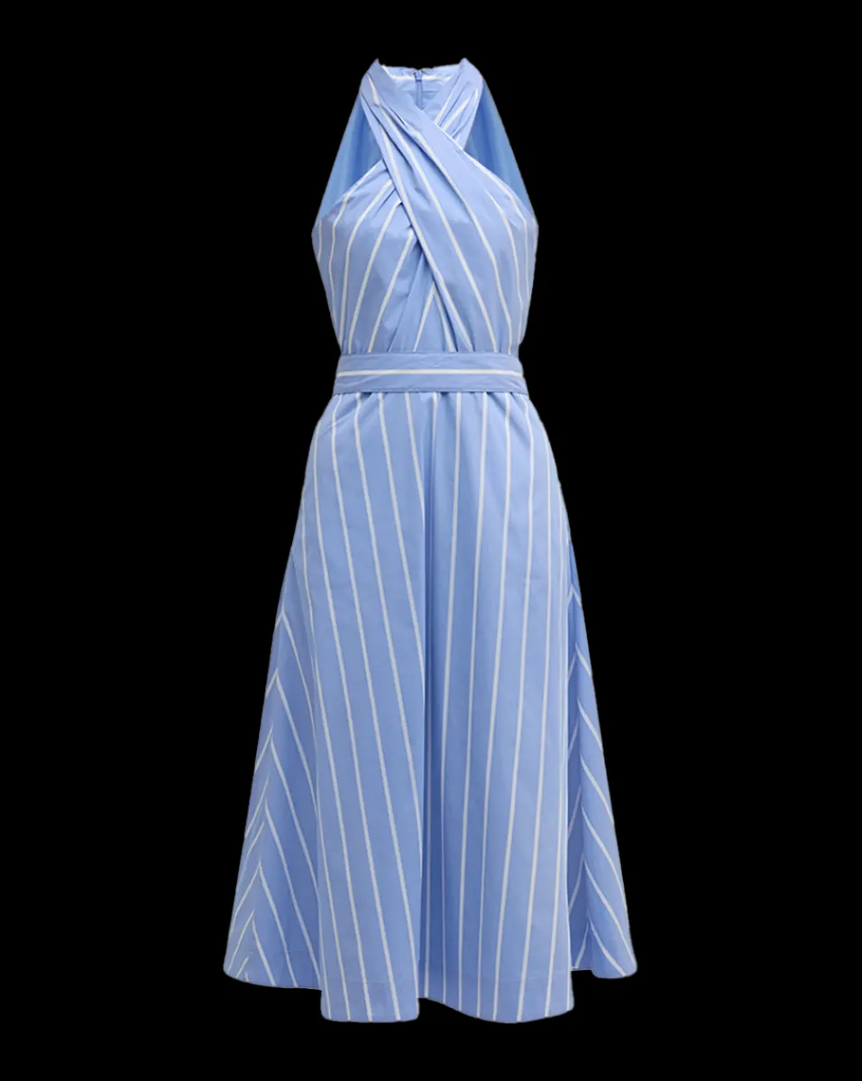 Veronica Beard Dresses*Baylee Poplin Dress in Hydrangea/White