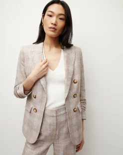 Veronica Beard Jackets & Outerwear*Beacon Linen Dickey Jacket in Khaki Multi KhakiMulti