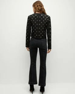 Veronica Beard Jackets & Outerwear|Party Dressing*Beale Grommet Jacket in Black | Studded Jacket WashedBlack/Silver