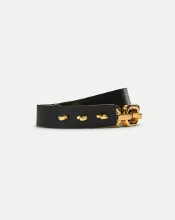 Veronica Beard Accessories|Party Dressing*Beatrice Leather Belt in Black & Gold Black/Gold