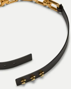 Veronica Beard Accessories|Party Dressing*Beatrice Leather Belt in Black & Gold Black/Gold