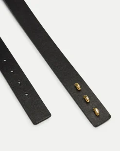 Veronica Beard Accessories|Party Dressing*Beatrice Leather Belt in Black & Gold Black/Gold