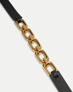 Veronica Beard Accessories|Party Dressing*Beatrice Leather Belt in Black & Gold Black/Gold