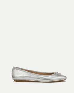 Veronica Beard Flats & Loafers*Beatrix Metallic Ballet Flat Silver
