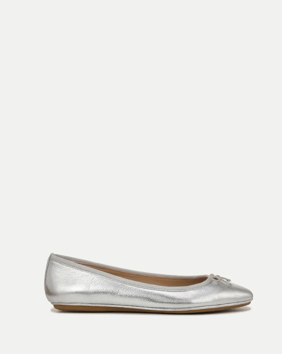 Veronica Beard Flats & Loafers*Beatrix Metallic Ballet Flat Silver