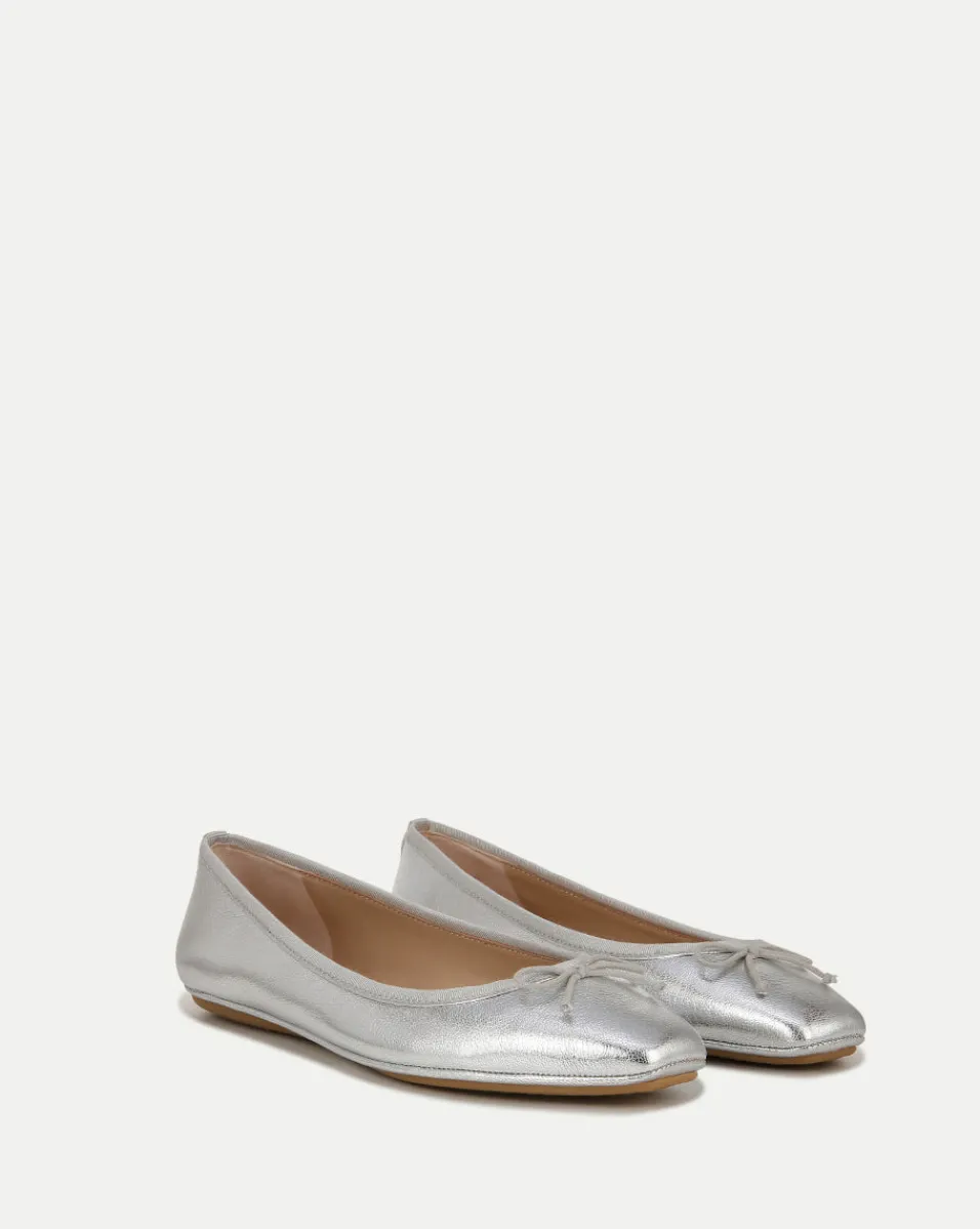 Veronica Beard Flats & Loafers*Beatrix Metallic Ballet Flat Silver