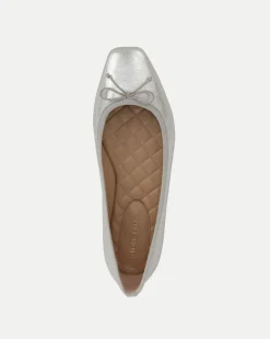 Veronica Beard Flats & Loafers*Beatrix Metallic Ballet Flat Silver