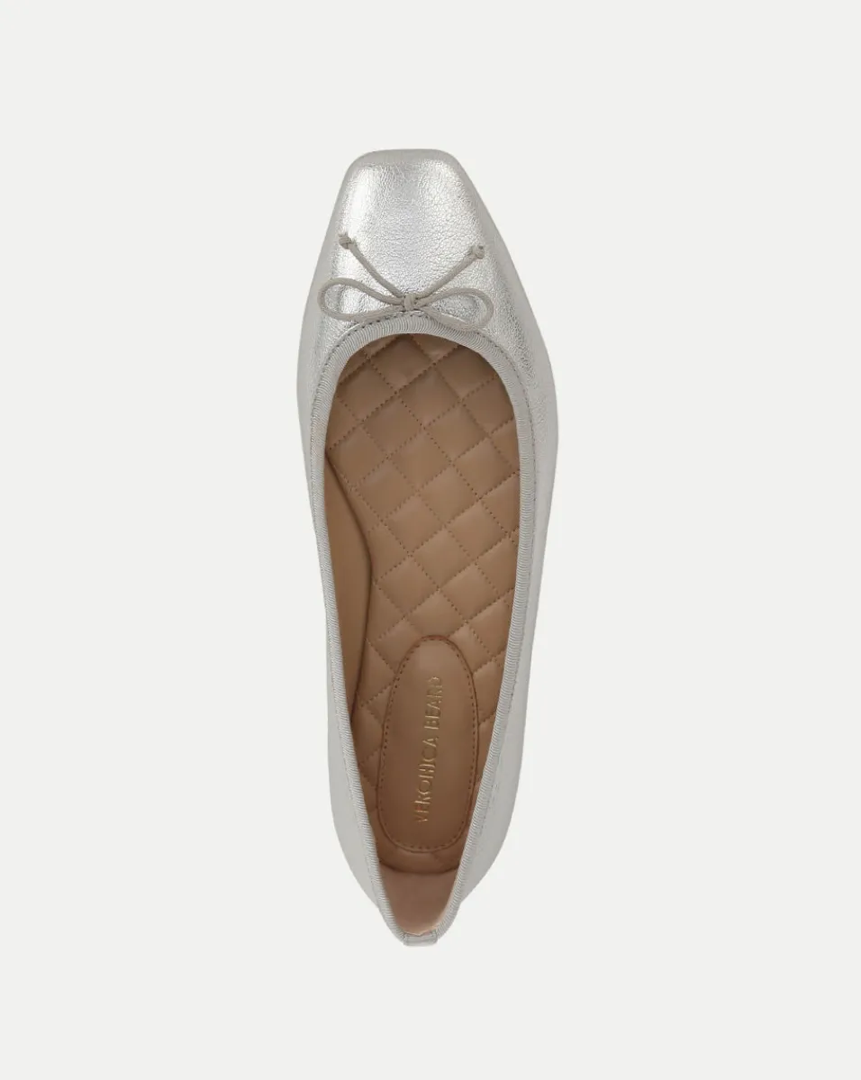 Veronica Beard Flats & Loafers*Beatrix Metallic Ballet Flat Silver