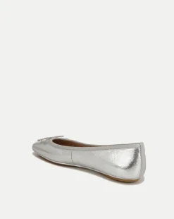 Veronica Beard Flats & Loafers*Beatrix Metallic Ballet Flat Silver