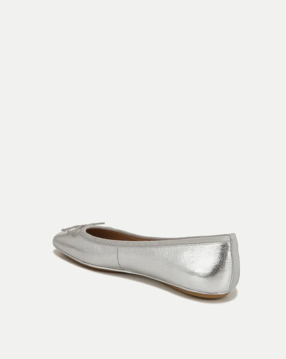 Veronica Beard Flats & Loafers*Beatrix Metallic Ballet Flat Silver