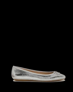 Veronica Beard Flats & Loafers*Beatrix Metallic Ballet Flat Silver