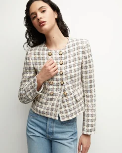 Veronica Beard Jackets & Outerwear*Bentley Tweed Jacket in Ivory/Camel