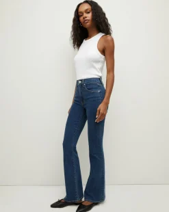 Veronica Beard Jeans*Beverly Loafer Length Skinny-Flare Jean in Bright Blue BrightBlue
