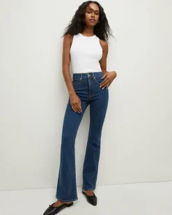Veronica Beard Jeans*Beverly Loafer Length Skinny-Flare Jean in Bright Blue BrightBlue