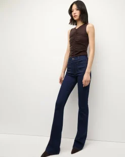 Veronica Beard Jeans*Beverly Patch-Pocket Skinny-Flare Jean in Rodeo Clean RodeoClean