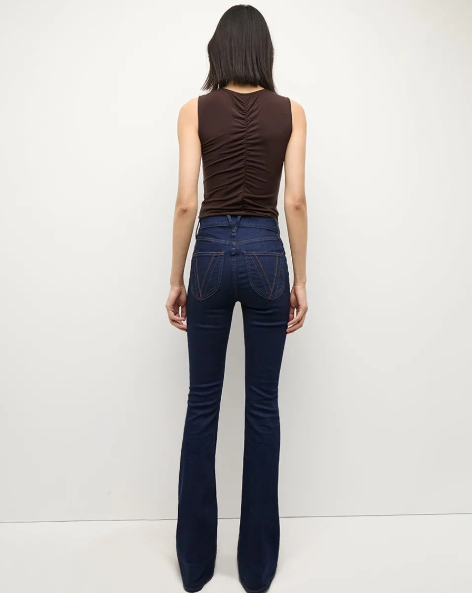 Veronica Beard Jeans*Beverly Patch-Pocket Skinny-Flare Jean in Rodeo Clean RodeoClean