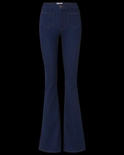 Veronica Beard Jeans*Beverly Patch-Pocket Skinny-Flare Jean in Rodeo Clean RodeoClean