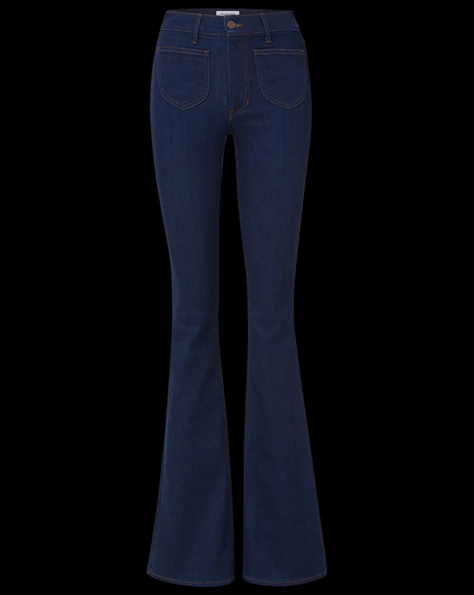 Veronica Beard Jeans*Beverly Patch-Pocket Skinny-Flare Jean in Rodeo Clean RodeoClean
