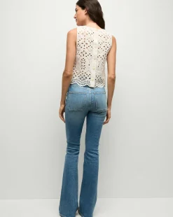 Veronica Beard Jeans*Beverly Patch-Pocket Skinny-Flare Jean in Seawater Stone SeawaterStone