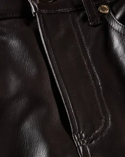 Veronica Beard Jeans|Pants*Beverly Vegan Leather Skinny-Flare Pant in Dark Chocolate DarkChocolate