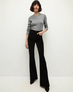 Veronica Beard Jeans|Party Dressing*Beverly Velvet Skinny-Flare Jean in Black