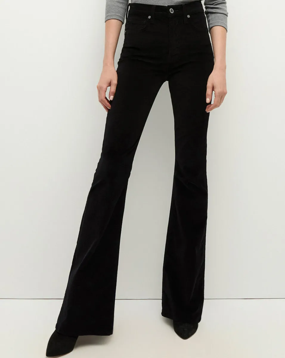 Veronica Beard Jeans|Party Dressing*Beverly Velvet Skinny-Flare Jean in Black