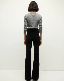 Veronica Beard Jeans|Party Dressing*Beverly Velvet Skinny-Flare Jean in Black