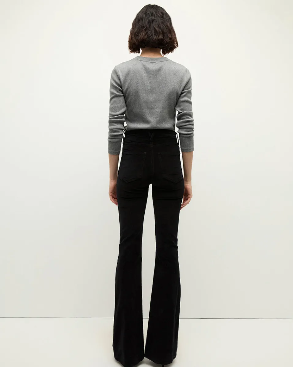 Veronica Beard Jeans|Party Dressing*Beverly Velvet Skinny-Flare Jean in Black