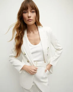 Veronica Beard Jackets & Outerwear*Bexley Stretch-Linen Dickey Jacket in Off-White