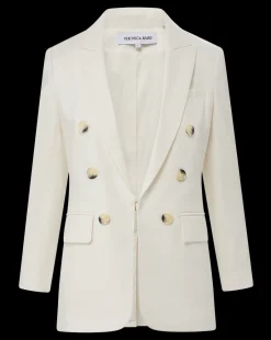 Veronica Beard Jackets & Outerwear*Bexley Stretch-Linen Dickey Jacket in Off-White