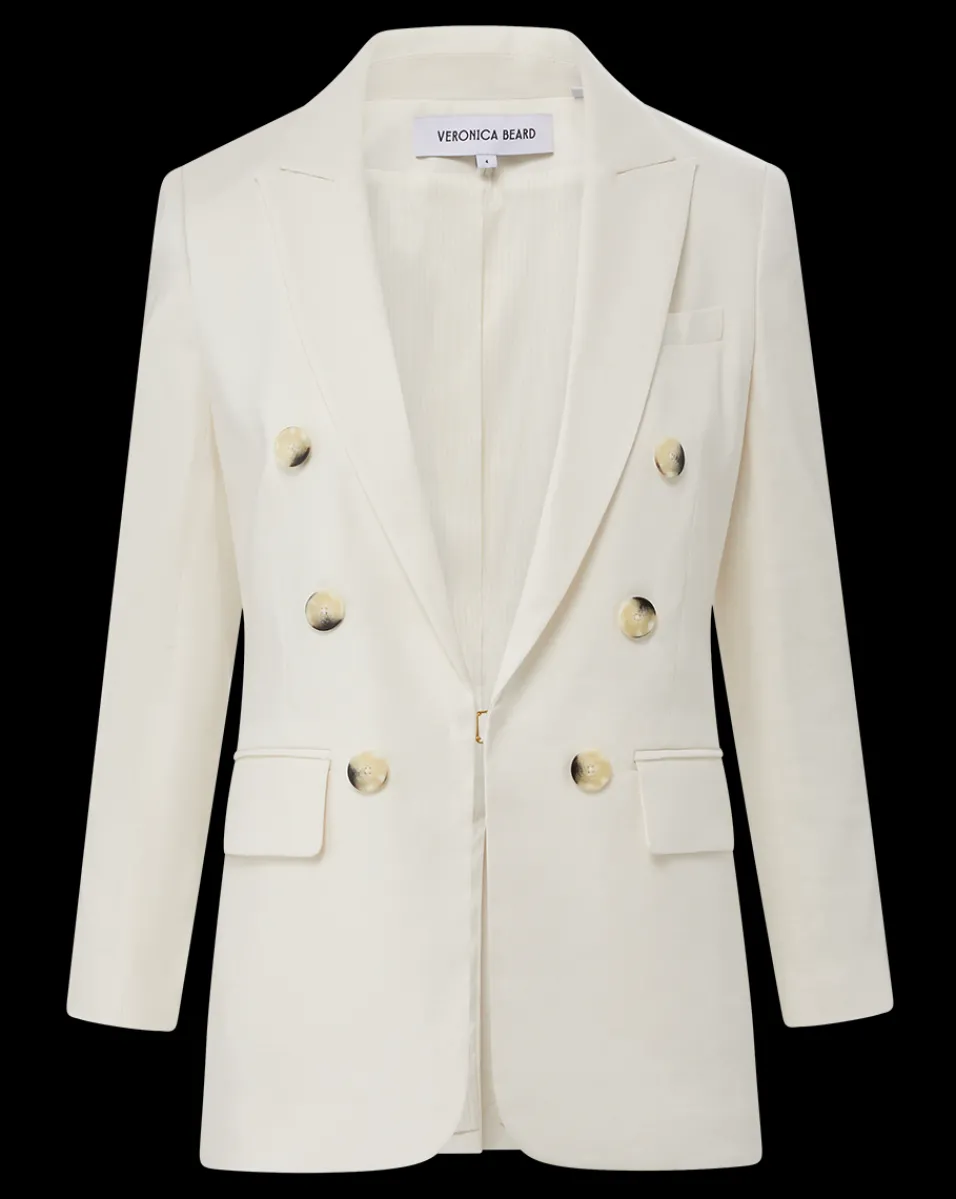 Veronica Beard Jackets & Outerwear*Bexley Stretch-Linen Dickey Jacket in Off-White