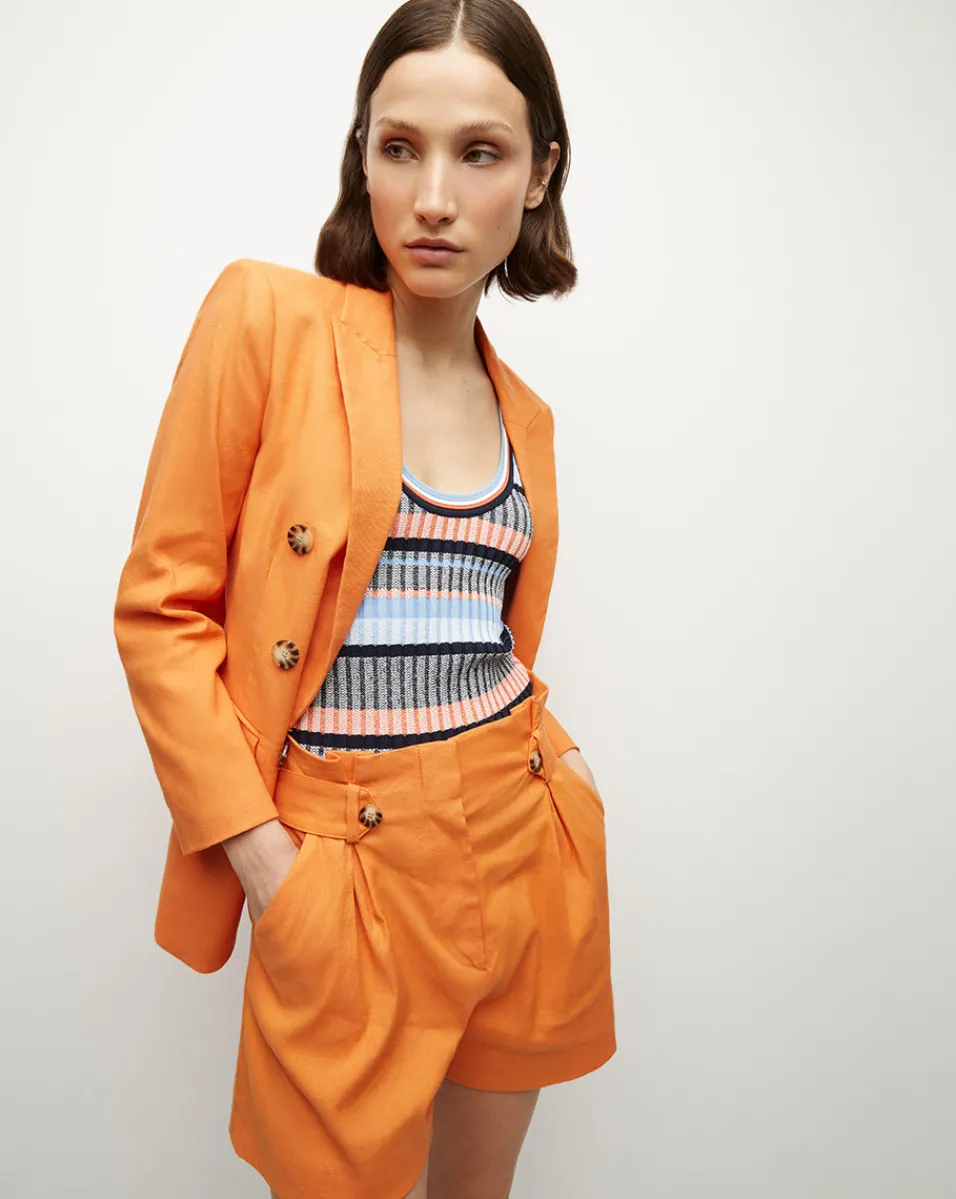 Veronica Beard Jackets & Outerwear*Bexley Stretch-Linen Dickey Jacket in Orange