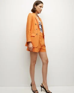 Veronica Beard Jackets & Outerwear*Bexley Stretch-Linen Dickey Jacket in Orange