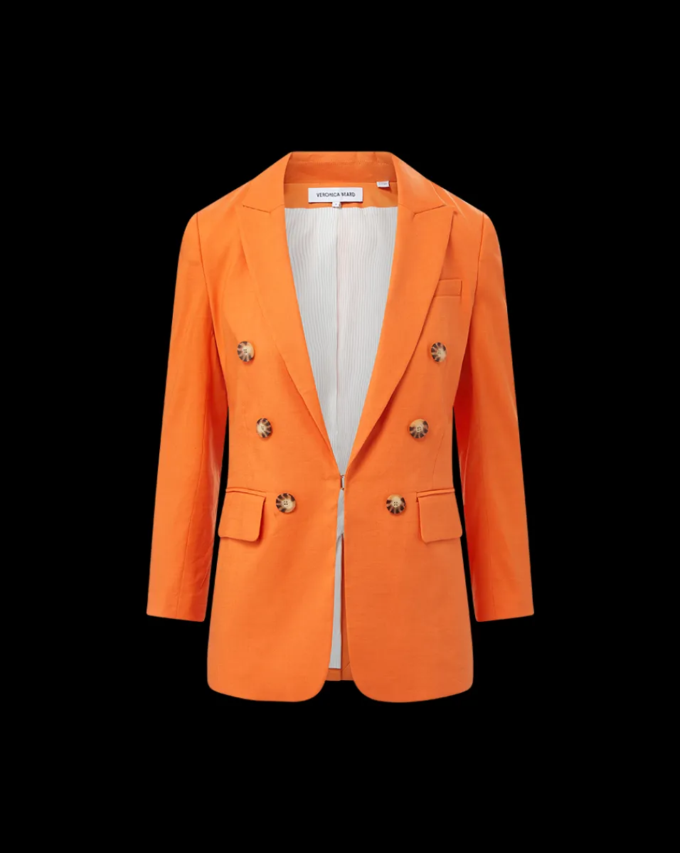 Veronica Beard Jackets & Outerwear*Bexley Stretch-Linen Dickey Jacket in Orange