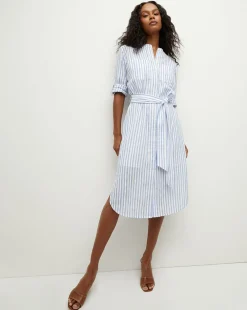 Veronica Beard Dresses*Bianca Cotton Shirtdress in Blue/White