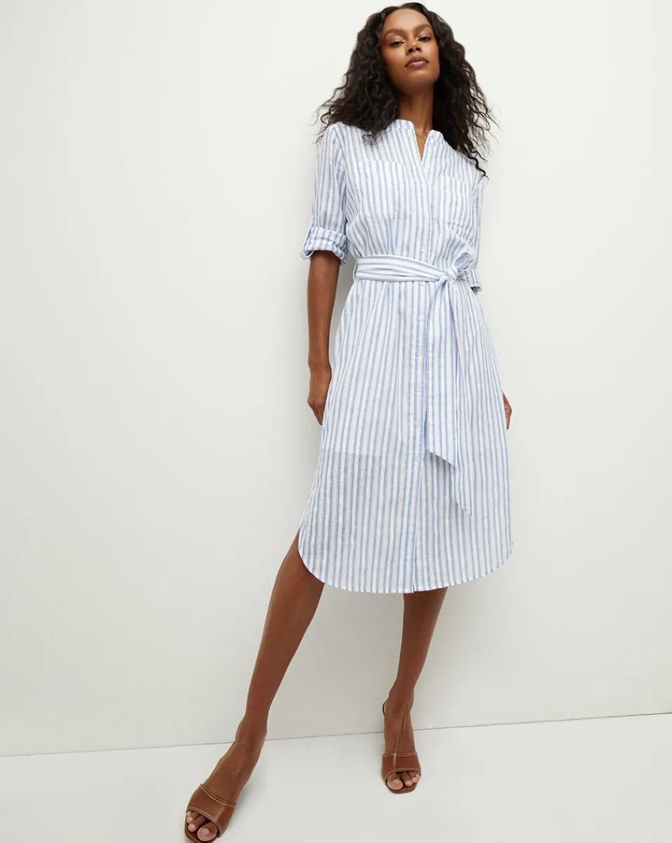 Veronica Beard Dresses*Bianca Cotton Shirtdress in Blue/White