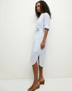 Veronica Beard Dresses*Bianca Cotton Shirtdress in Blue/White