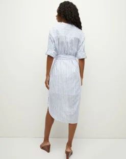 Veronica Beard Dresses*Bianca Cotton Shirtdress in Blue/White
