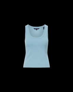 Veronica Beard Tops*Birke Scoop-Neck Tank Top in Light Blue SeaGlass