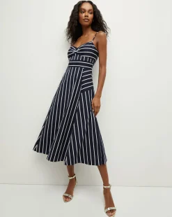Veronica Beard Dresses*Blige Striped Dress in Navy/White
