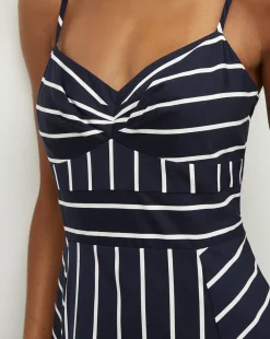 Veronica Beard Dresses*Blige Striped Dress in Navy/White