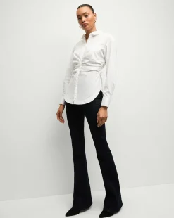 Veronica Beard Tops*Bosco Ruched Shirt in | Cinched Shirt White