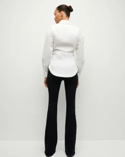 Veronica Beard Tops*Bosco Ruched Shirt in | Cinched Shirt White