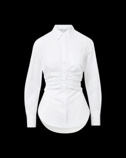 Veronica Beard Tops*Bosco Ruched Shirt in | Cinched Shirt White