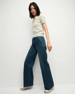 Veronica Beard Tops|Sweaters*Brandt Striped Cashmere Polo in Ivory/Heather Grey Ivory/HeatherGrey