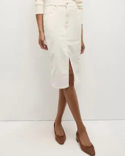 Veronica Beard Skirts & Shorts*Breves Corduroy Midi Skirt in Ecru