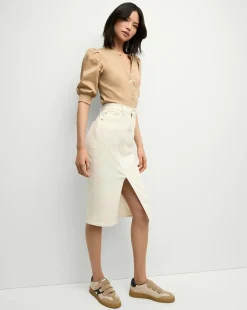 Veronica Beard Skirts & Shorts*Breves Denim Skirt in Ecru
