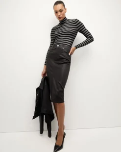 Veronica Beard Skirts & Shorts|Matching Sets*Breves Midi Skirt Coated in Black High Gloss BlackHighGloss