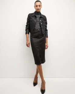 Veronica Beard Skirts & Shorts|Matching Sets*Breves Midi Skirt Coated in Black High Gloss BlackHighGloss