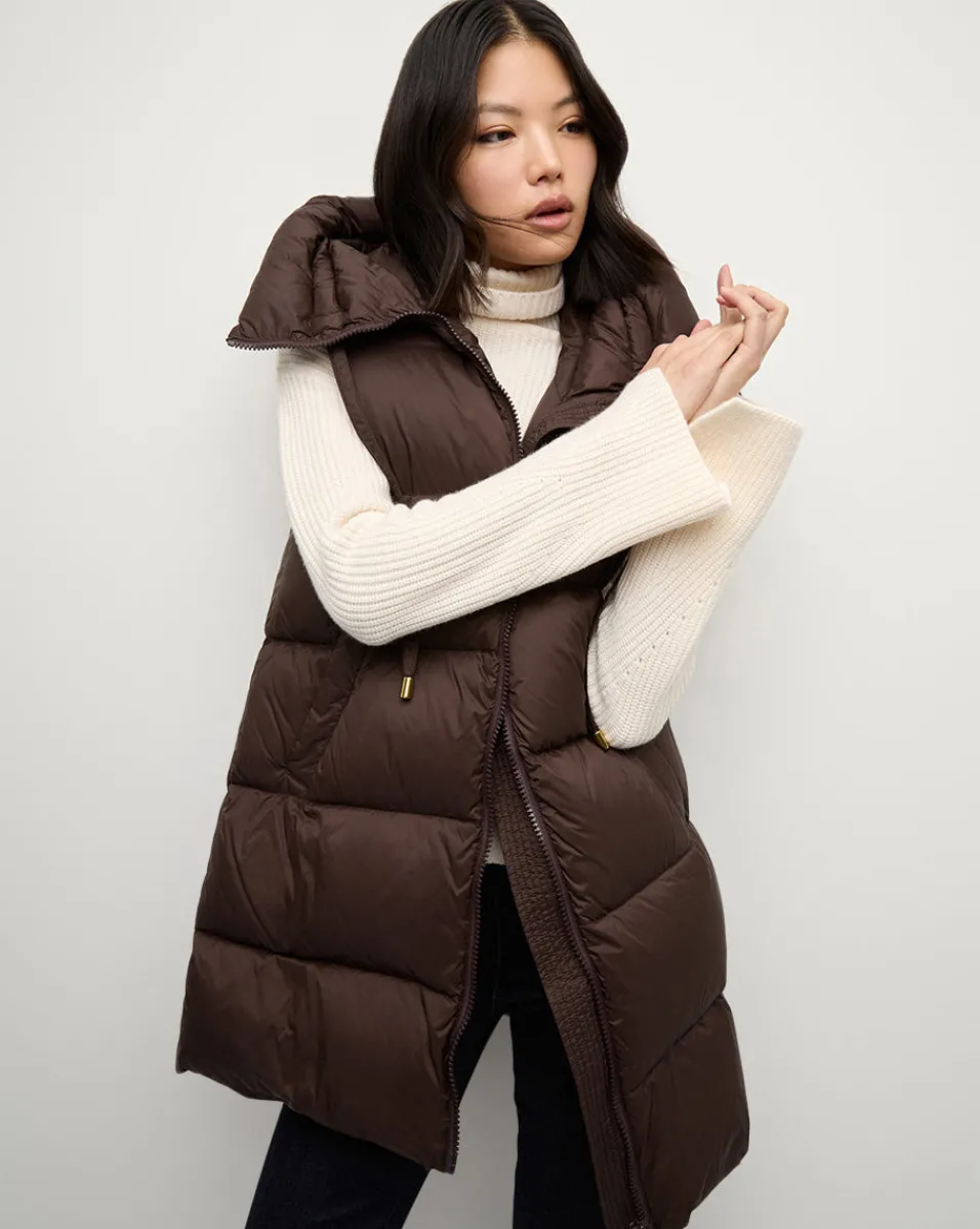 Veronica Beard Jackets & Outerwear*Bria Puffer Vest in Dark Chocolate DarkChocolate